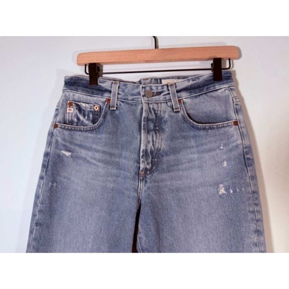 AG Adriano Goldschmied Kinsley High Rise Pop Crop Jeans 28R Lt Wash Distressed - Picture 4 of 16